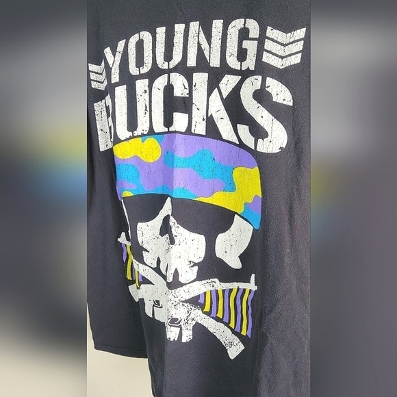 NJPW Young Bucks Men's Pro Wrestling Short Sleeve Tee, Size Large - Picture 2 of 3